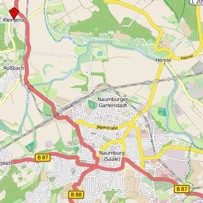Kartenausschnitt mit Kleinjena (Quelle: OpenStreetMap)