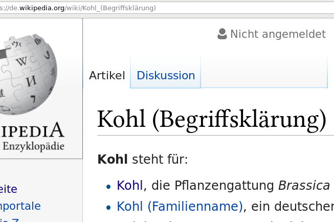 Kohl oder Kohl?